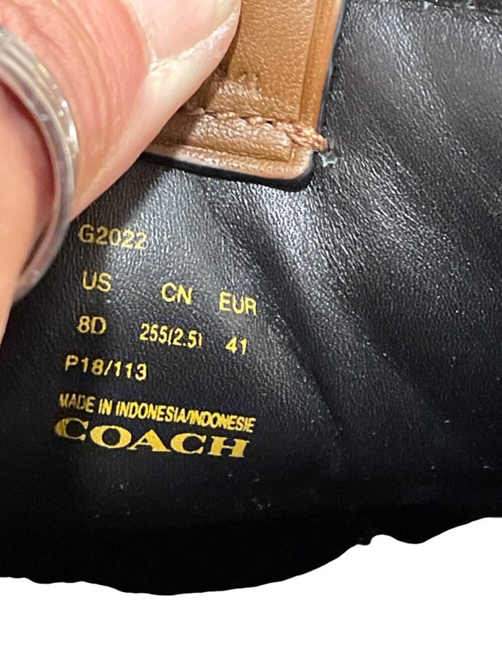 Coach wms black leather low top shark embroided Lightning sneaekrs sz 8D SKU 10- - Picture 8 of 16